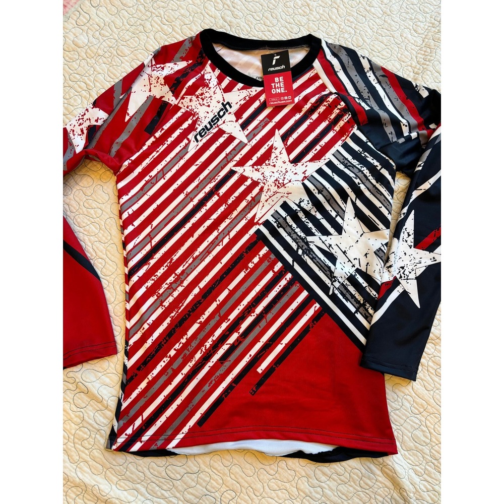 Reusch Patriot II Pro-Fit Soccer Goalie Jersey‎ Red White Blue Stars Adult Large